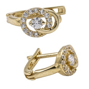 Cercei aur 14 K model GEOMETRIC - Img 2