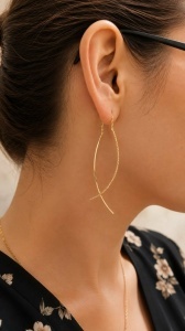 Cercei aur galben 14 K colectie ITALIA model ABSTRACT