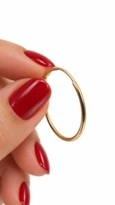 Cercei aur galben 14 K colectie ITALIA model CREOLI 2 CM - Img 3