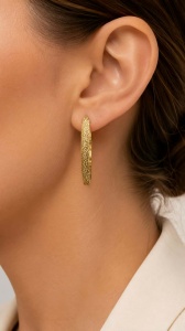 Cercei aur galben 14 K colectie ITALIA model CREOLI