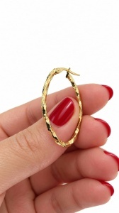 Cercei aur galben 14 K colectie ITALIA model CREOLI - Img 2