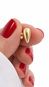 Cercei aur galben 14 K colectie ITALIA model GEOMETRIC - Img 2