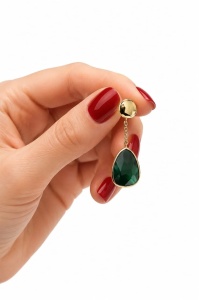 Cercei aur galben 14 K colectie ITALIA model GREEN - Img 2