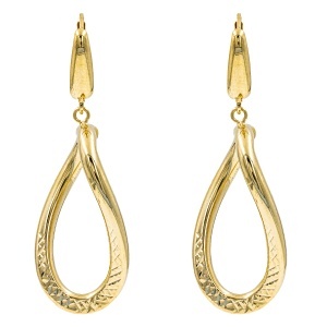 Cercei aur galben 14 K colectie ITALIA model OVAL
