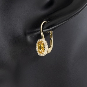 Cercei aur galben 14 K colectie ITALIA model OVAL - Img 3