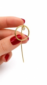 Cercei aur galben 14 K colectie noua model ROTUND