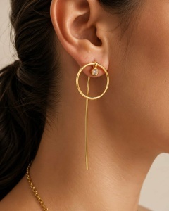 Cercei aur galben 14 K colectie noua model ROTUND