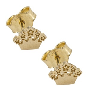Cercei aur galben 14 K model COROANA REGALA