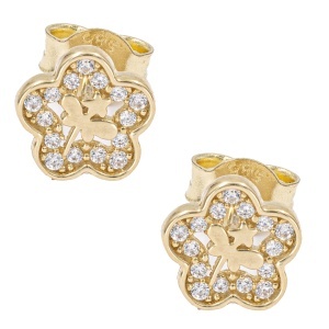 Cercei aur galben 14 K model FLOARE