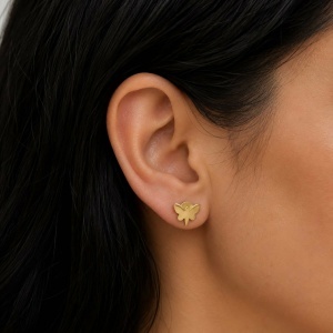 Cercei aur galben 14 K model LIBELULA - Img 1