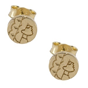 Cercei aur galben 14 K model ROTUND