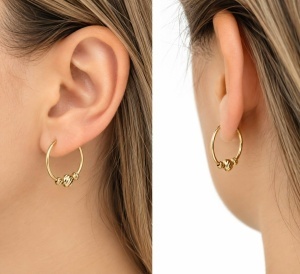 Cercei copii aur galben 14 K colectie ITALIA model BILUTE - Img 3