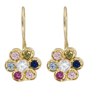 Cercei copii aur galben 14 K model FLOARE - CURCUBEU