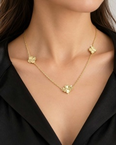 Colier aur galben 14 K colectie ITALIA model FLOARE