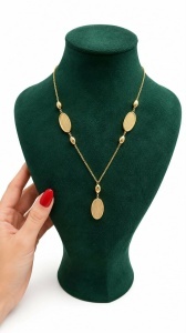 Colier aur galben 14 K colectie ITALIA model OVAL - SATINAT - Img 2