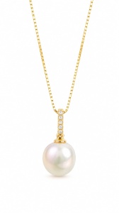 Colier aur galben 14 K colectie ITALIA model PERLA - Img 2