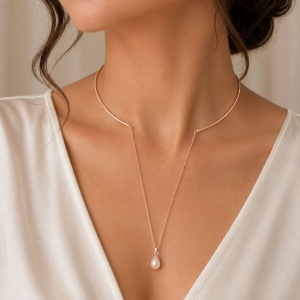 Colier din aur roz 14 K colectie ITALIA model PERLA