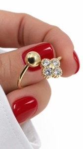 Inel aur galben 14 K colectie noua model BILUTA SI FLOARE