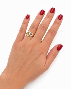 Inel aur galben 14 K model GEOMETRIC