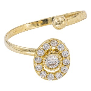 Inel copii aur galben 14 K model OVAL