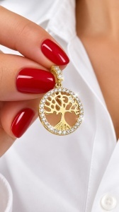 Pandantiv aur galben 14 K colectie ITALIA model POMUL VIETII