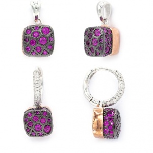 Bijuterii argint 925 set colectie noua ITALIA - RUBIN