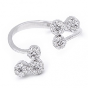 Bijuterii aur alb inel reglabil colectie noua DIAMANTE - FLORICICA