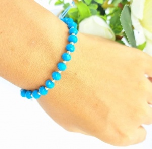 Bijuterii aur galben 14 K bratara snur colectie noua model BILUTE - BLUE - Img 2