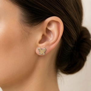 Bijuterii aur galben 14 K cercei colectie noua ITALIA model FLUTURAS