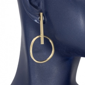 Bijuterii aur galben 14 K cercei colectie noua ITALIA model GEOMETRIC - Img 3
