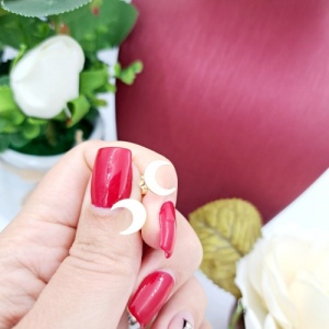 Bijuterii aur galben 14 K cercei colectie noua model SEMILUNA