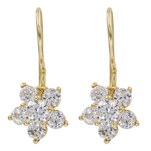 Bijuterii aur galben 14 K cercei copii colectie noua model FLORICICA - Img 1