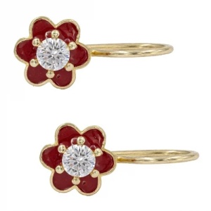 Bijuterii aur galben 14 K cercei copii colectie noua model FLORICICA - Img 2