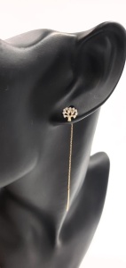 Bijuterii aur galben 14 K cercei cu lant colectie noua model POMUL VIETII - Img 2