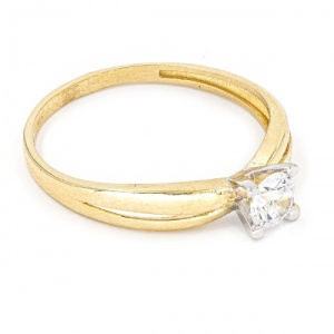 Bijuterii aur galben 14 K inel colectie noua model SOLITAIRE - Img 2