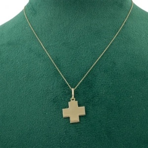 Bijuterii aur galben 14 K lant cu pandantiv colectie noua ITALIA model CRUCE - Img 3