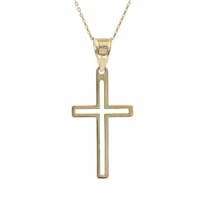 Bijuterii aur galben 14 K lant cu pandantiv colectie noua model CRUCE