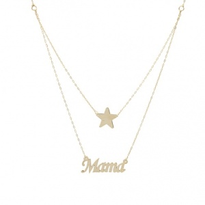 Bijuterii aur galben 14 K lant cu pandantiv colectie noua model MAMA - Img 2