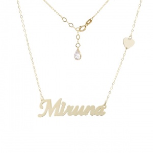 Bijuterii aur galben 14 K lant cu pandantiv colectie noua model NUME - MIRUNA
