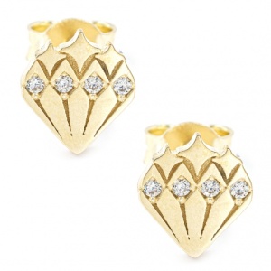 Bijuterii aur galben cercei colectie noua model DIAMOND - Img 1