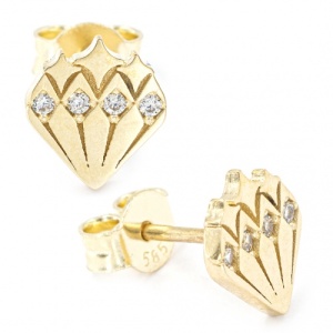Bijuterii aur galben cercei colectie noua model DIAMOND - Img 2