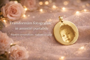 Bijuterii personalizate aur 14 K model BANUT - FOTOGRAVURA