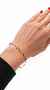 Bratara aur galben 14 K colectie ITALIA model CRUCE - BLUE