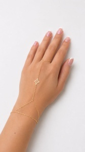 Bratara cu inel aur galben 14 K model FLORICICA