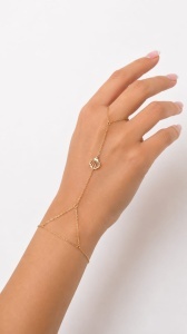 Bratara cu inel aur galben 14 K model SCOICA - Img 2