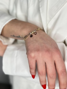 Bratara din aur 14 K model CHARM TRIFOI