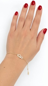Bratara din aur galben 14 K colectie ITALIA model INIMIOARE