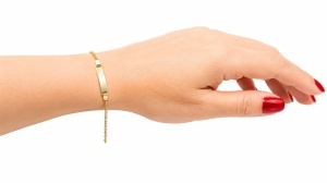 Bratara pentru copii aur galben 14 K model PLACUTA