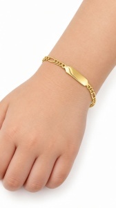 Bratara pentru copii aur galben 14 K model PLACUTA