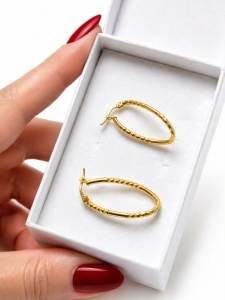 Cercei aur galben 14 K colectie ITALIA model CREOLI